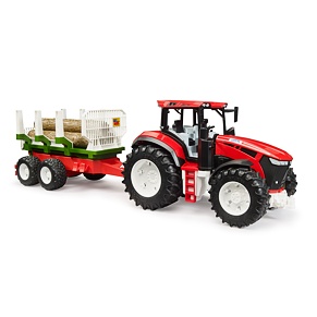 Tractor ROADMAX cu remorcă și bușteni - Bruder 3453