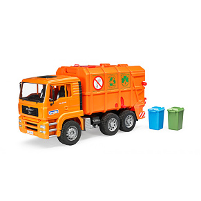 Mașină de gunoi portocalie MAN - Bruder 2760