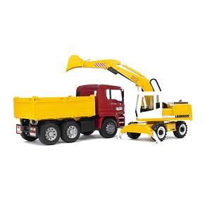 Camion MAN TGA cu buldozer Liebherr - Bruder 2751