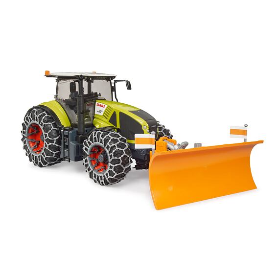 Claas Axion 950 cu lanțuri de zăpadă și plug - Bruder 3018
